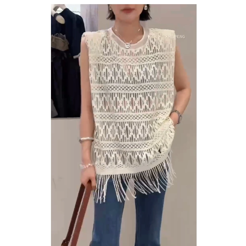 KIKI严选：5657-1-6688家欧货南油夏季流苏重工小衫百搭T恤