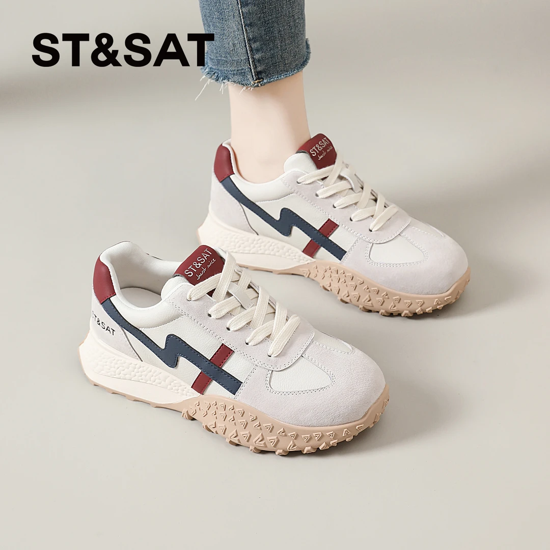星期六小白鞋女款2025秋季爆款时尚休闲运动鞋厚底女士配裙子板鞋