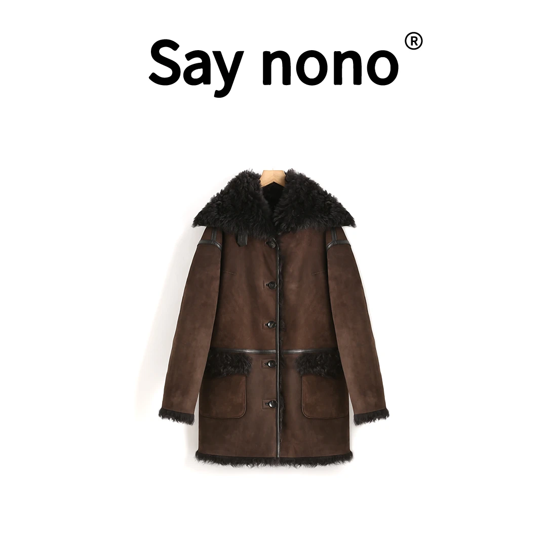 懒猫nono│Saynono 浅驼色绒面板深咖托卡卷毛牛角扣*12 /GS24181