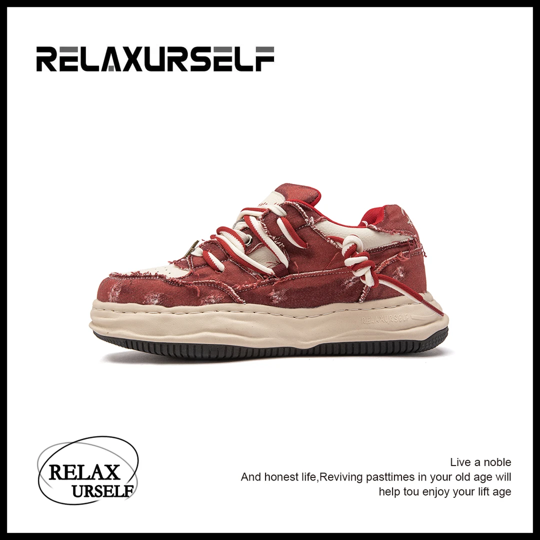 RELAXURSELF【水洗牛仔】四季百搭工装风潮鞋增高运动休闲鞋情侣鞋