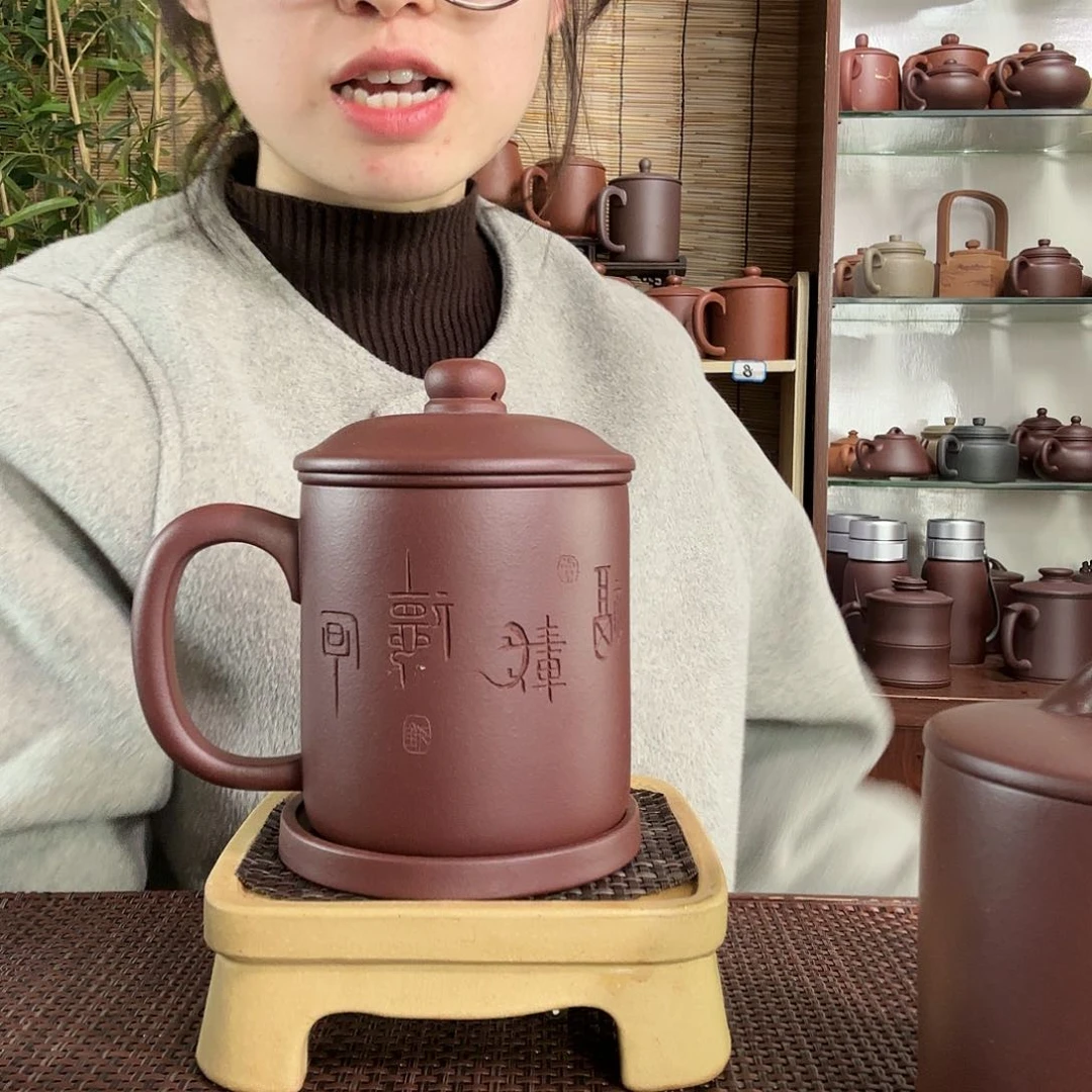 紫砂茶杯好*嘞厚德载福四件套福利没礼盒