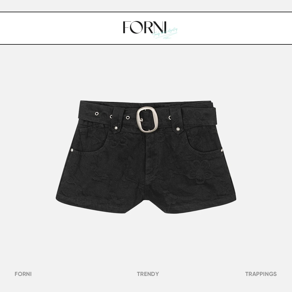 FORNI × YOYO 绯闻女孩 纯棉美式低腰短裤时尚ins设计师显瘦