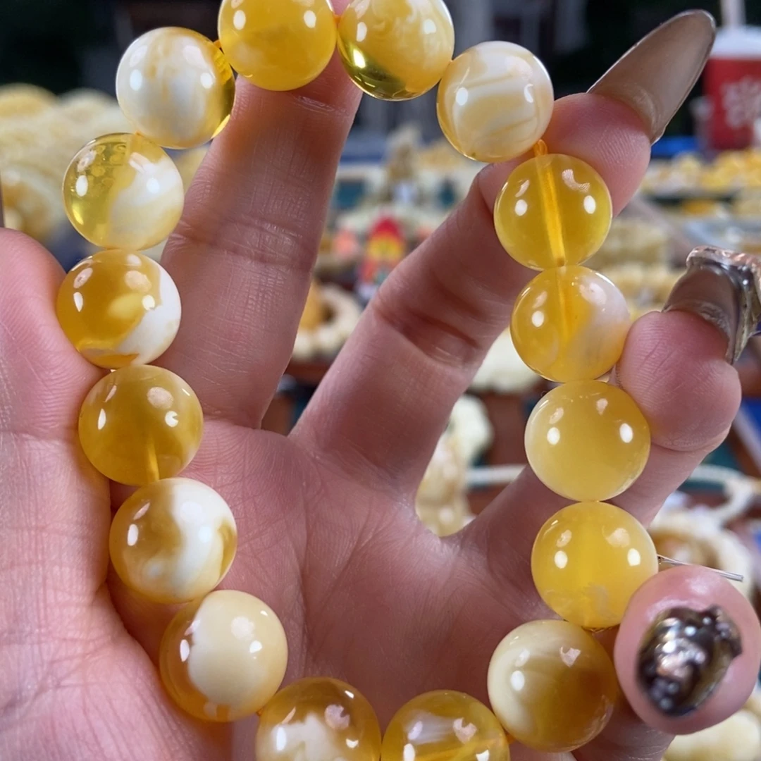 琥珀未镶嵌珠宝奇石13圆珠20.7