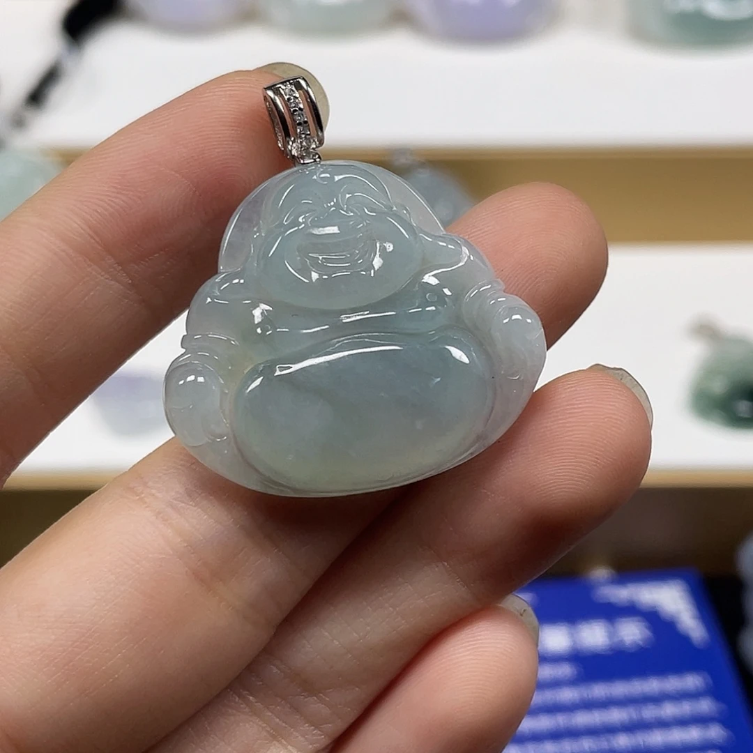 颈饰未镶嵌翡翠天然翡翠佛公吊坠一件29号