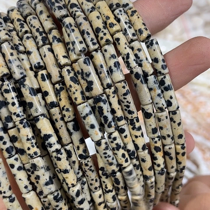 合金玛瑙/玉髓珠宝半成品2条斑点石管珠