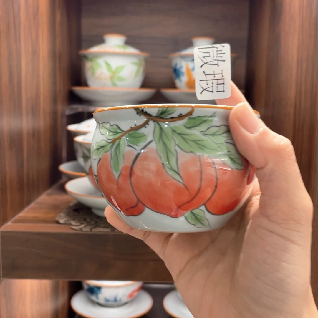 釉下彩纯手绘有瑕