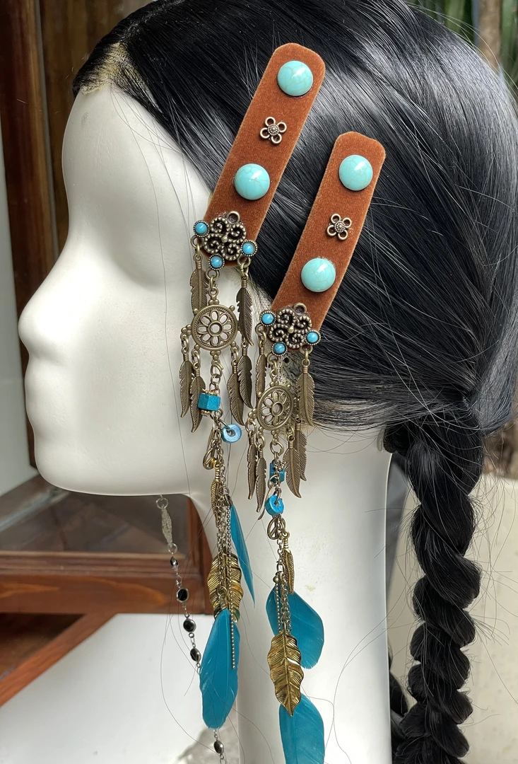 【小卷仙专属】呼思乐/民族风羽毛对夹/一对售/手工手作复古