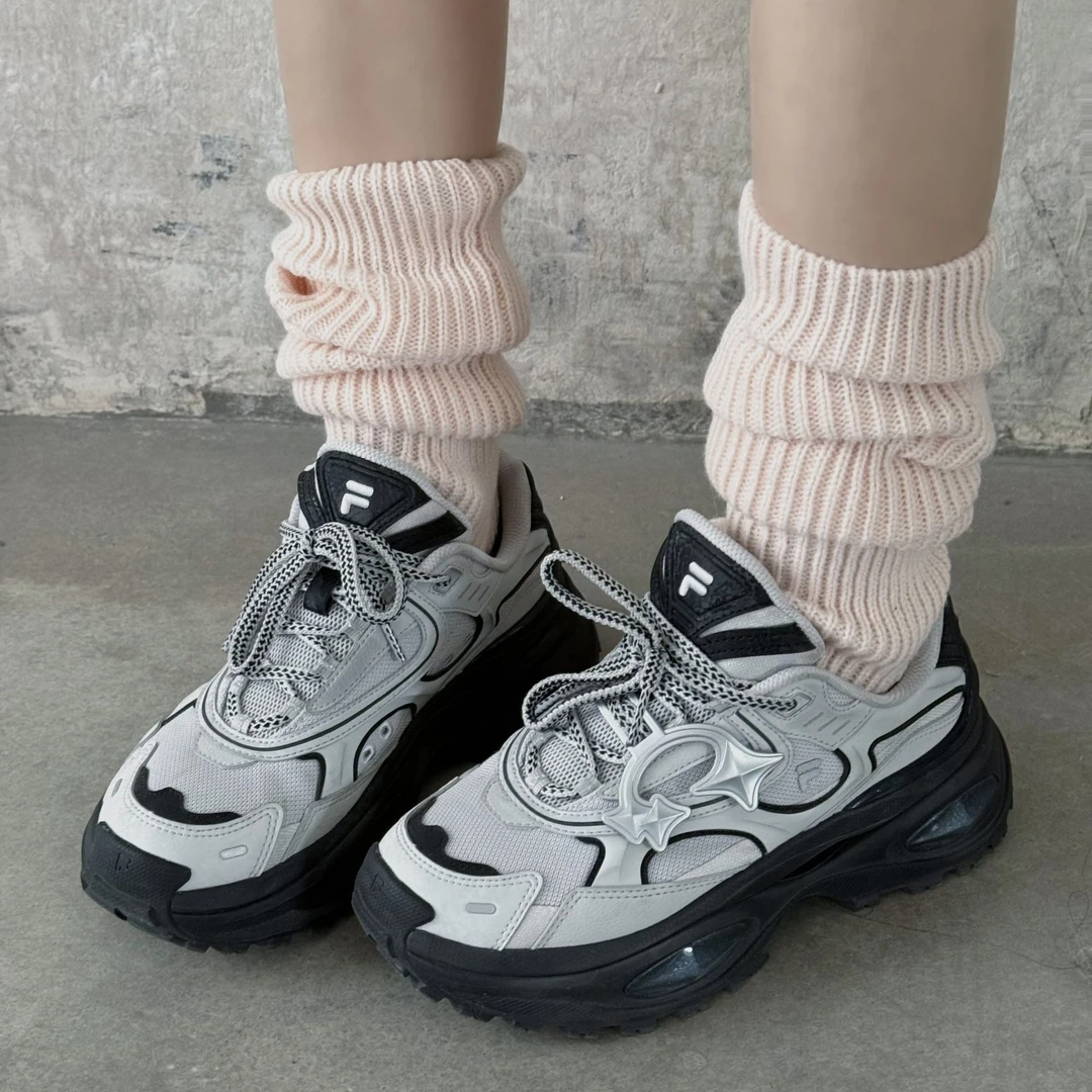 FUSION斐乐硬糖3代女鞋厚底增高老爹鞋休闲运动鞋粉色琥珀流光风