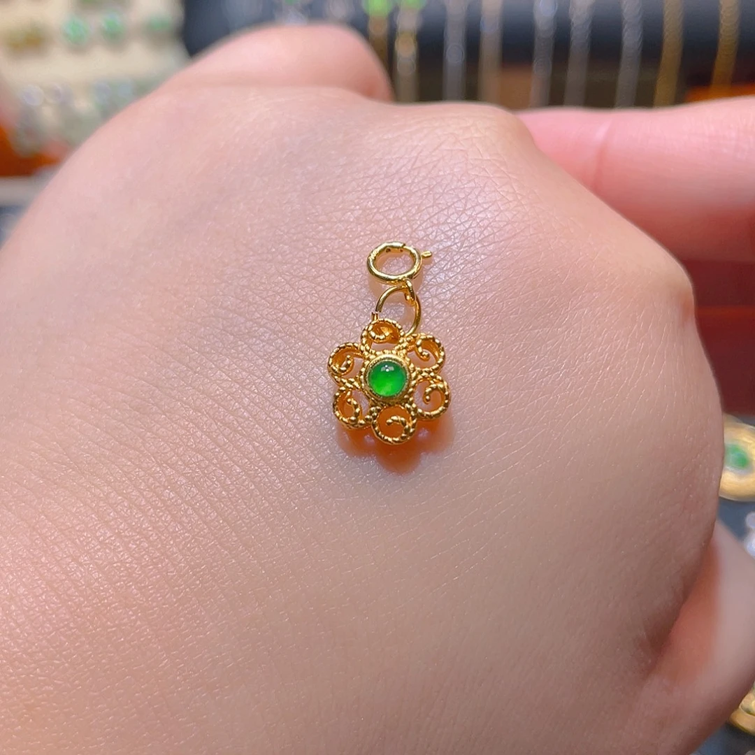 长***雪翡翠银S925镶嵌吊坠(不含链)