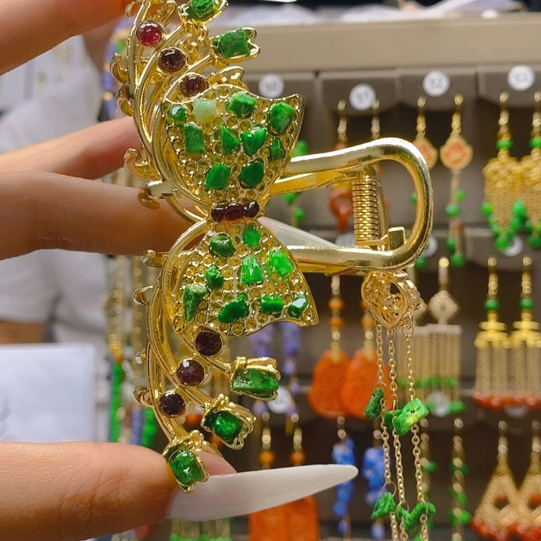 翡翠合金耳饰翡翠