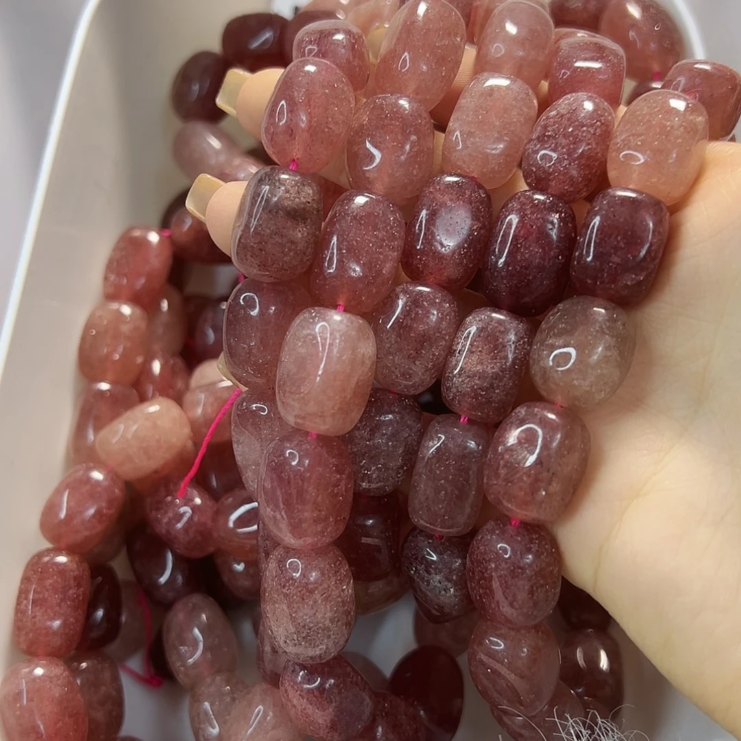 玛瑙/玉髓合金珠宝半成品草莓晶大块块一条