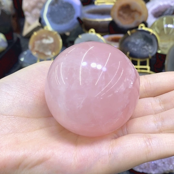 未镶嵌珠宝半成品紫晶粉晶球