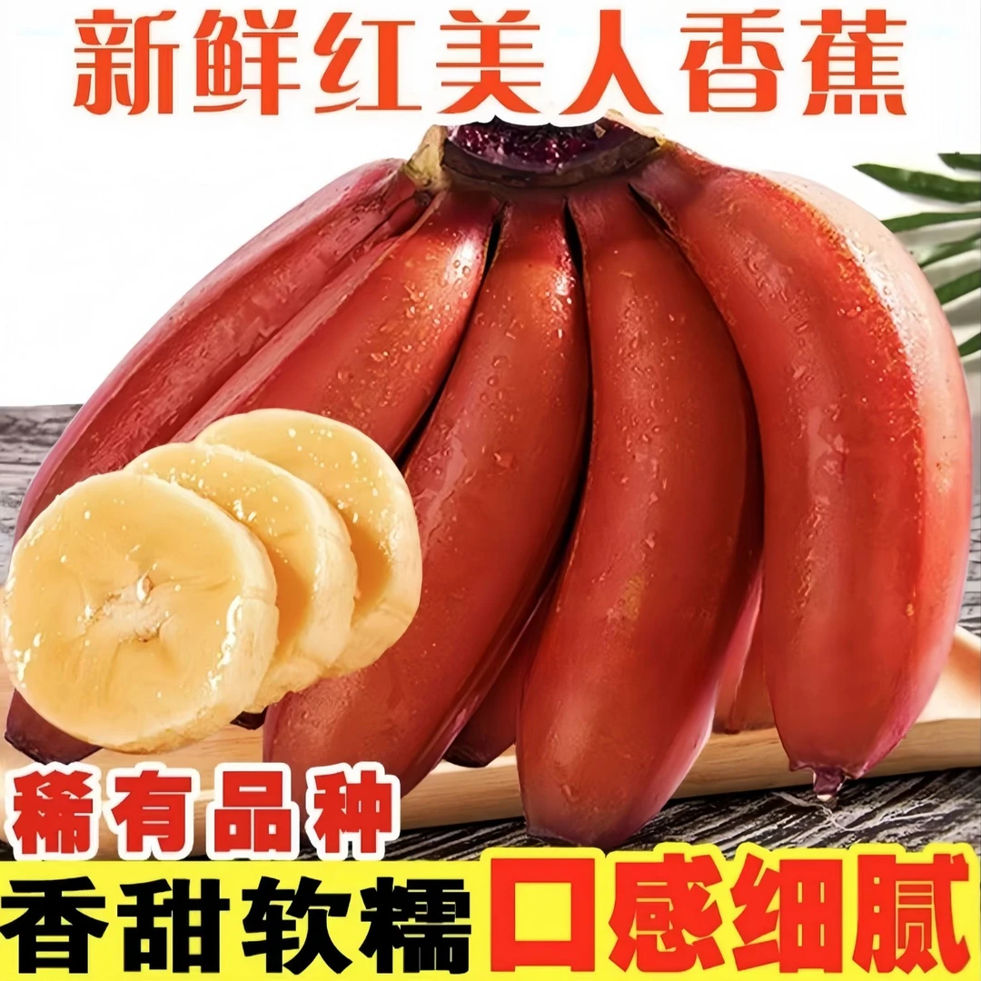 广西红美人香蕉红皮美人蕉农家种当季新鲜水果火龙蕉原产地直发Y