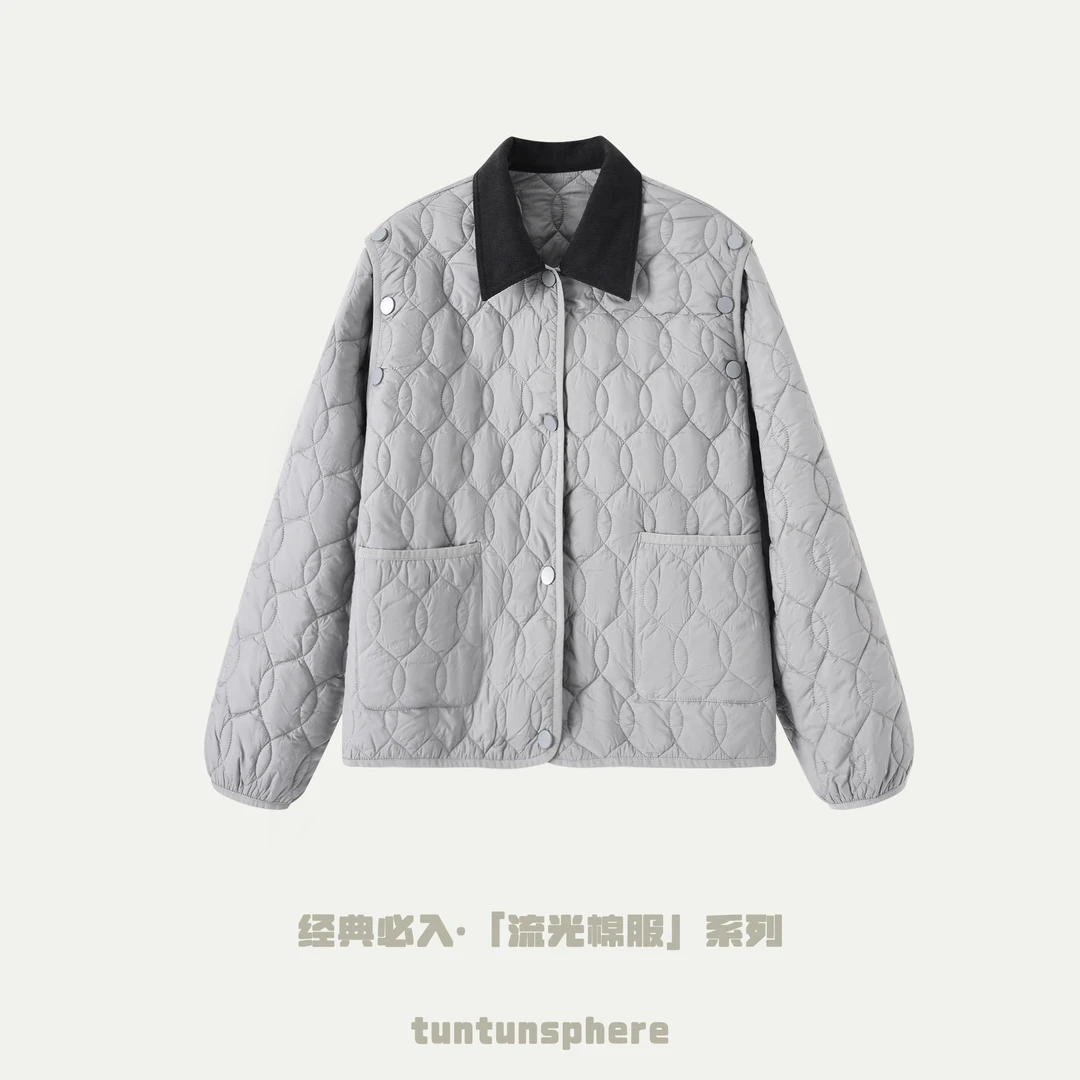 【坨坨耶】特殊色系 莫兰灯芯绒方领绗线两穿棉服