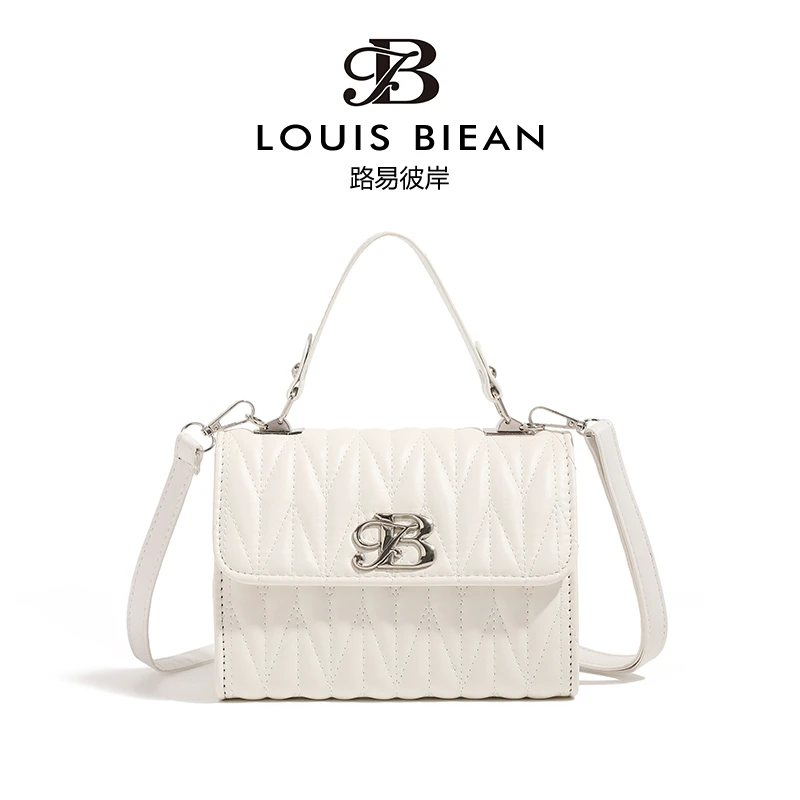 Louis biean轻奢质感小包小香风时尚菱格新款斜挎单8806白色