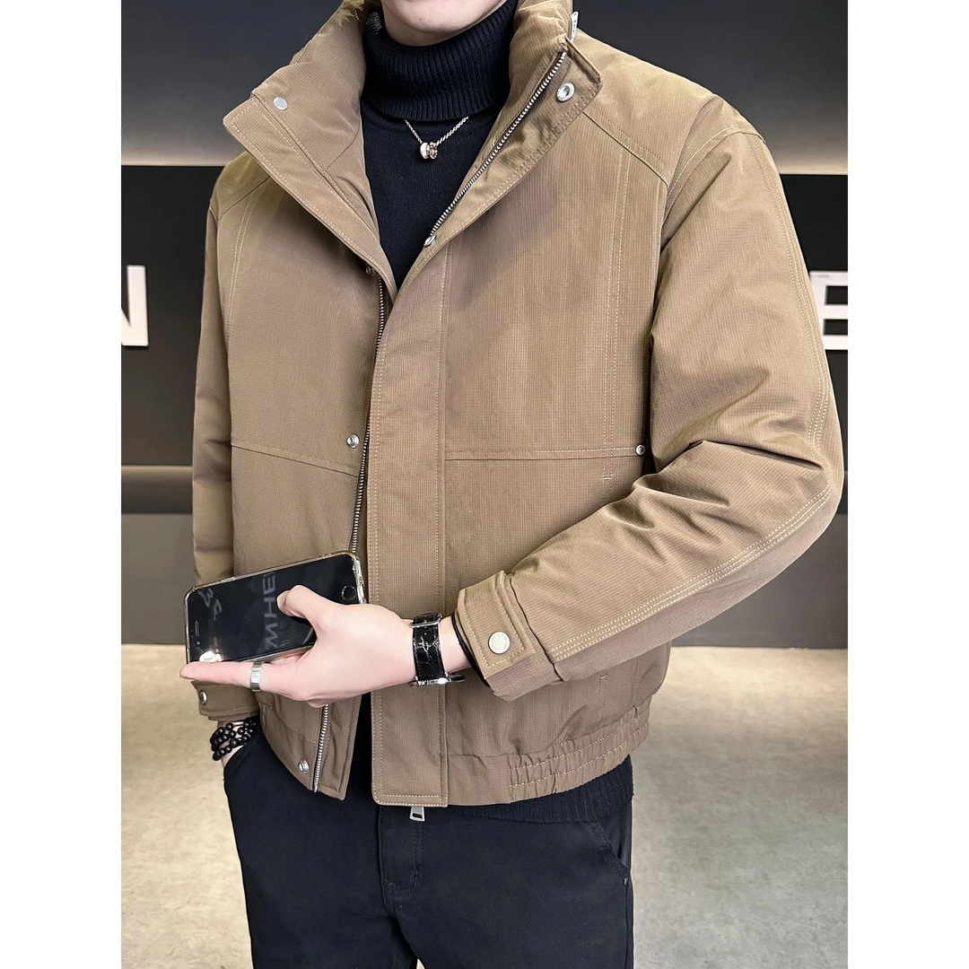 冬季2025新款立领羽绒服男款时尚休闲百搭美式加厚保暖修身外套