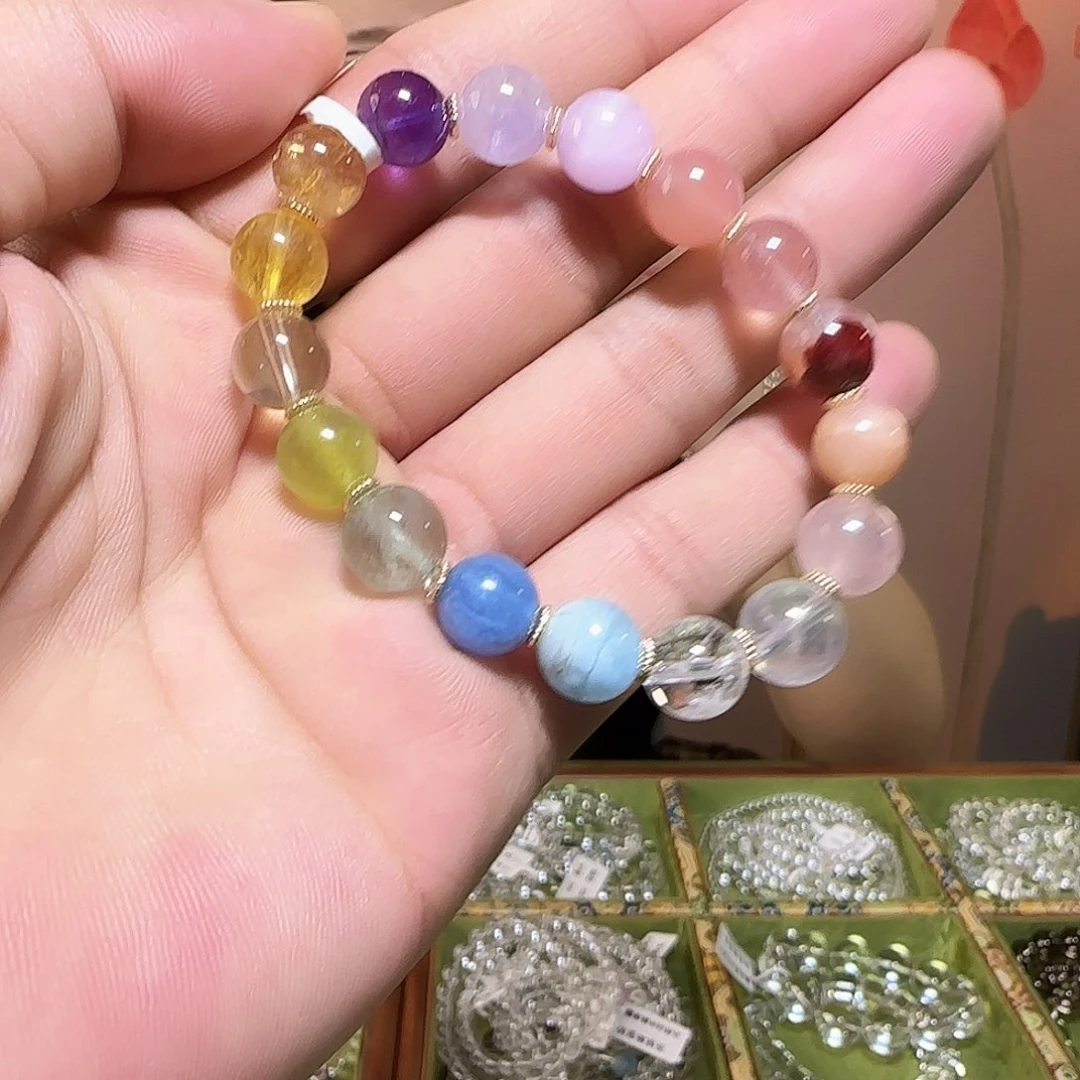 看***山水晶未镶嵌手链多宝