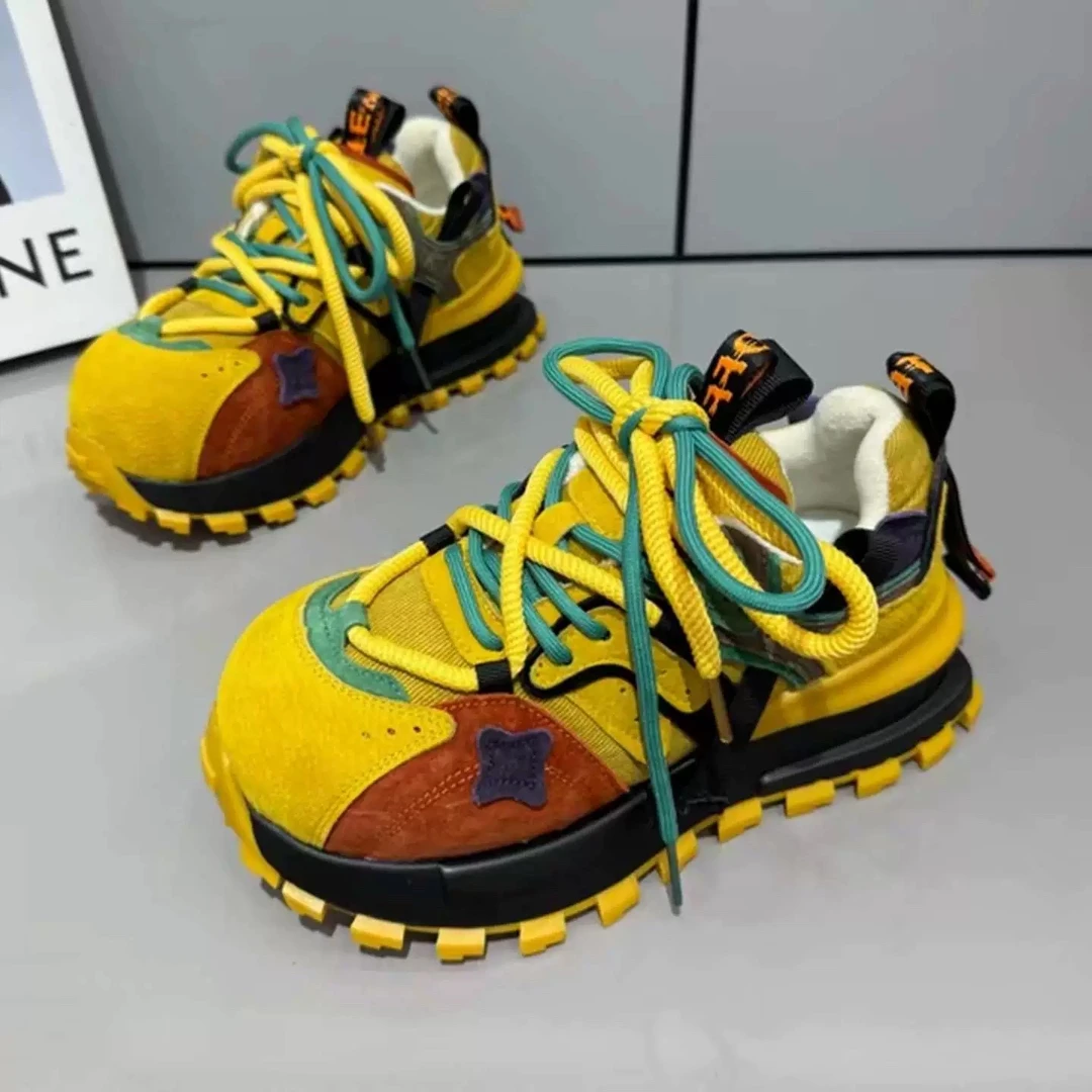 S2025年秋冬新款百搭运动休闲阿甘鞋女韩版厚底增高防滑鸳鸯老爹