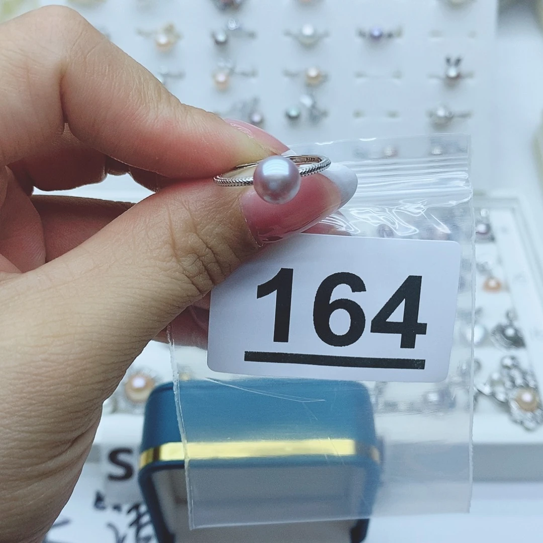 大***门戒指银S925镶嵌淡水珍珠164