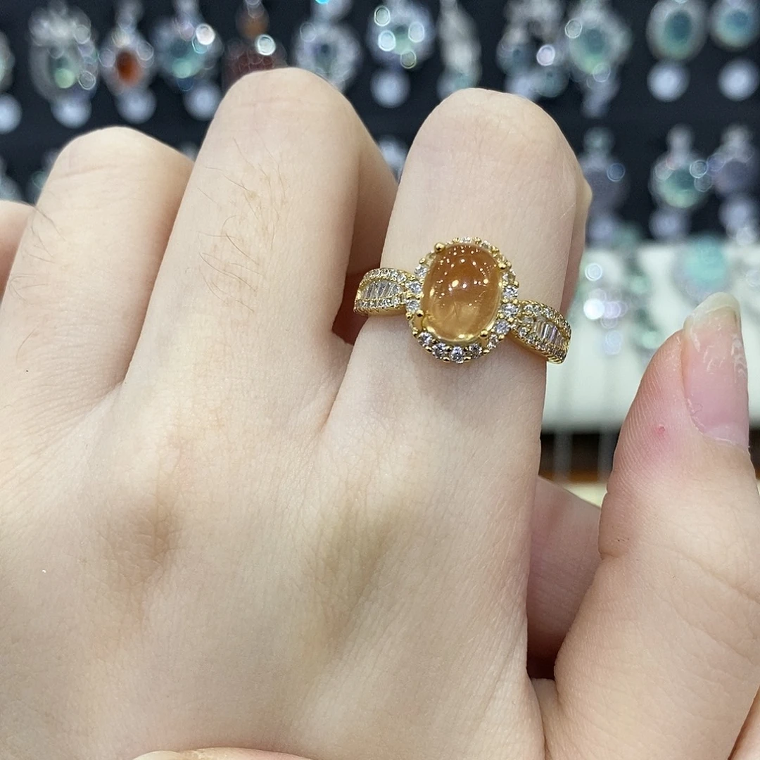 银S925镶嵌黄晶戒指