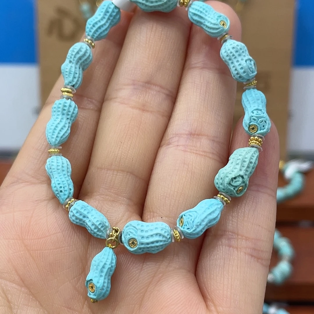 绿松石18K金镶嵌珠宝奇石