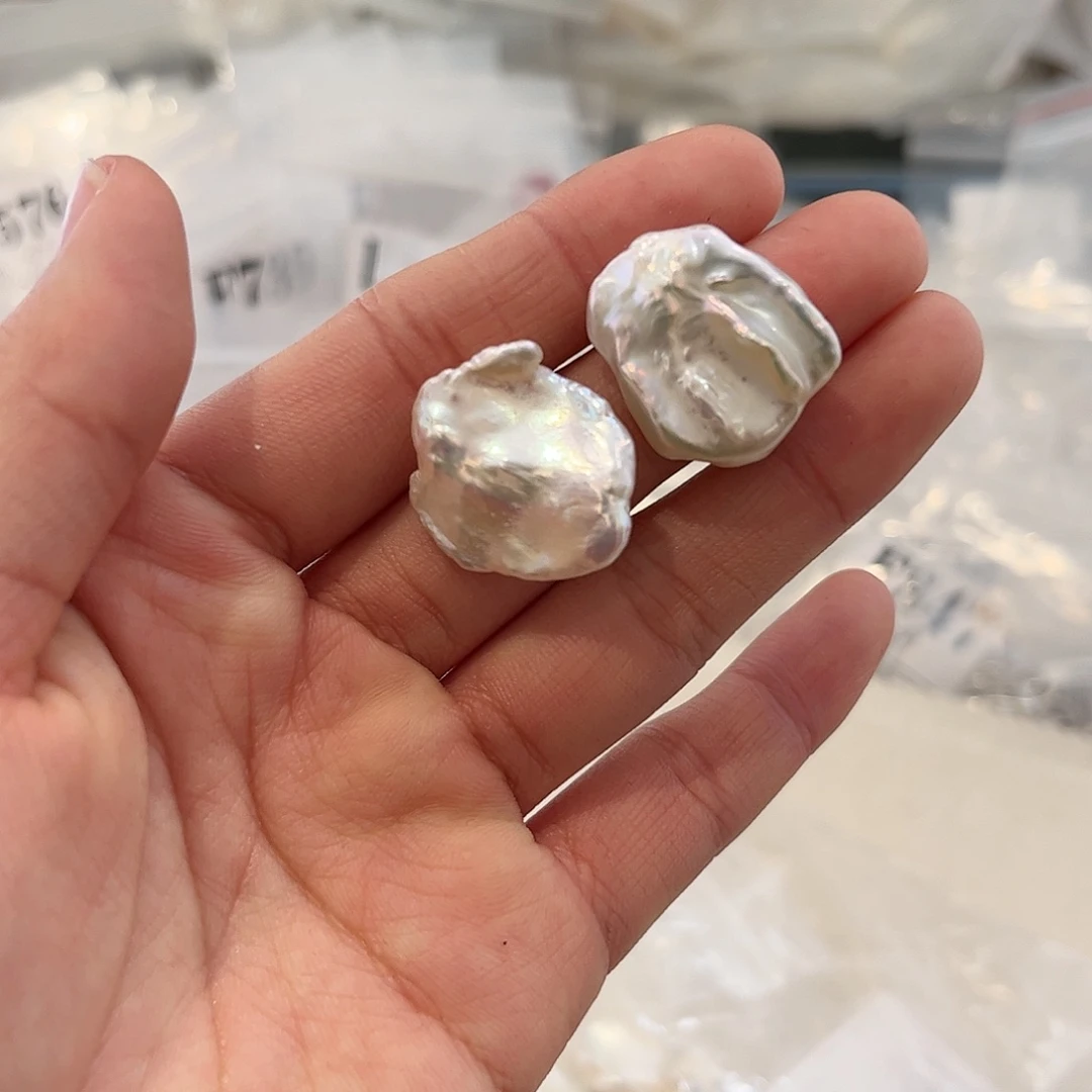 淡水珍珠耳饰银S925镶嵌