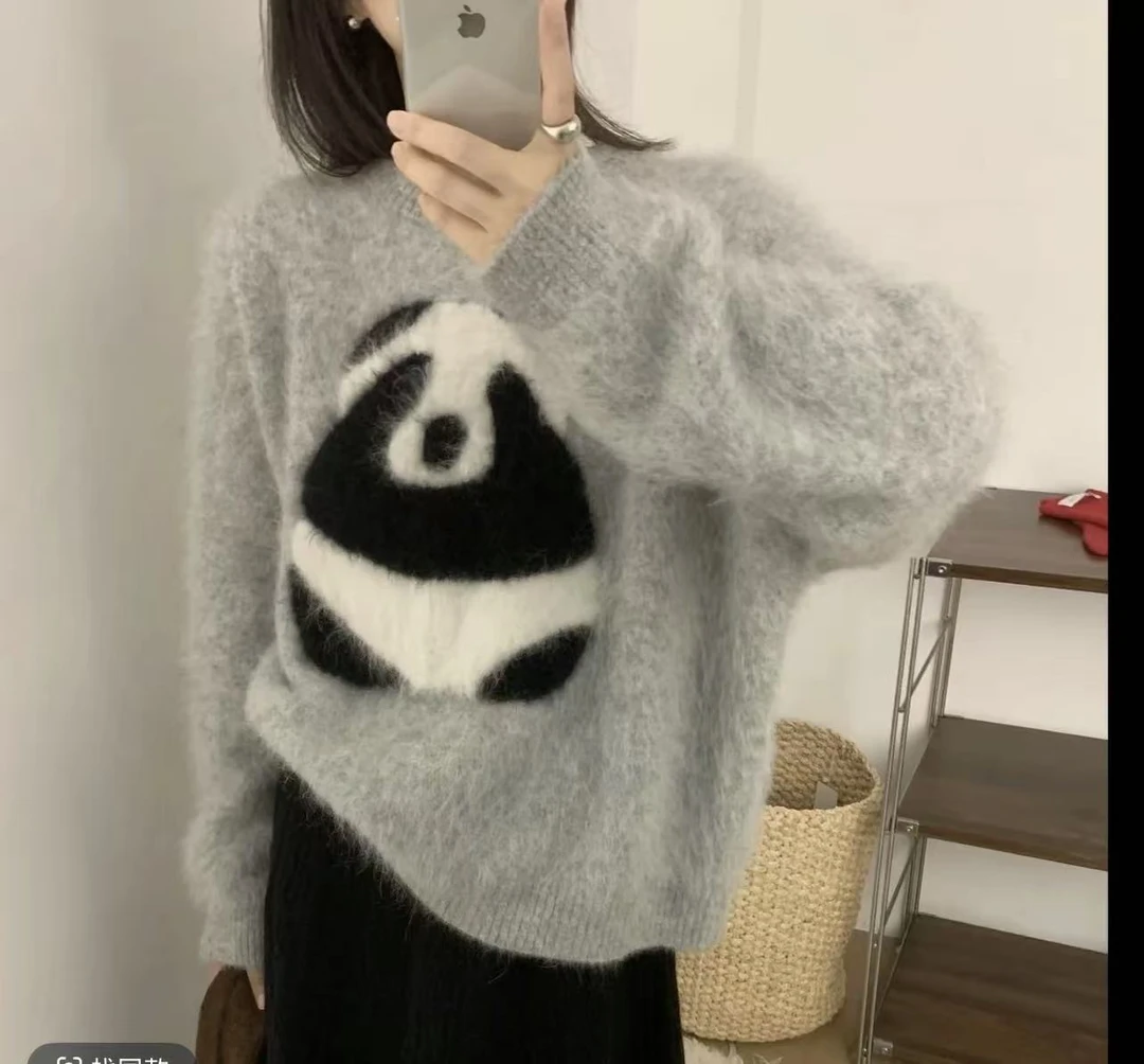 2292 小熊猫圆领拉毛