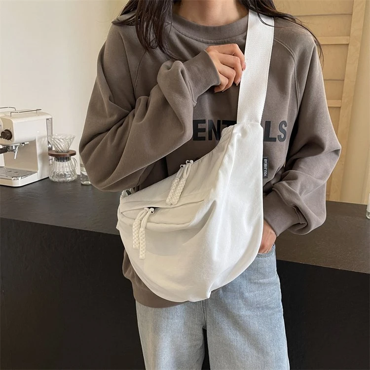 斜挎包斜跨胸包布包骑行包学生上课包车缝（优2382）时尚休闲百搭