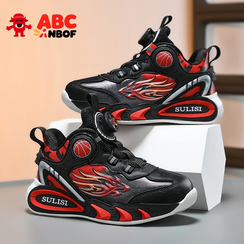 ABC NBOF男童篮球鞋2025秋冬男新款皮面防水中大童户外儿童休闲鞋