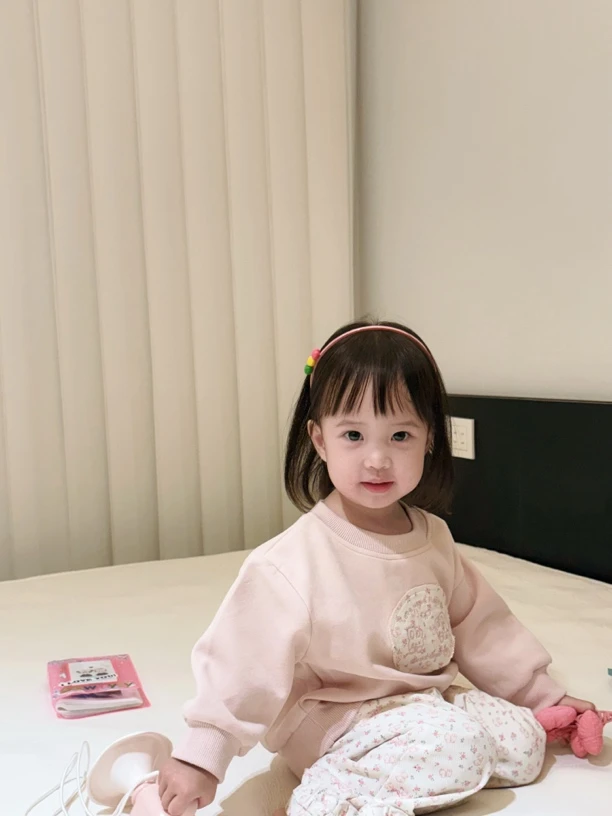 25秋爆款小甜泡泡可爱粉碎花套装