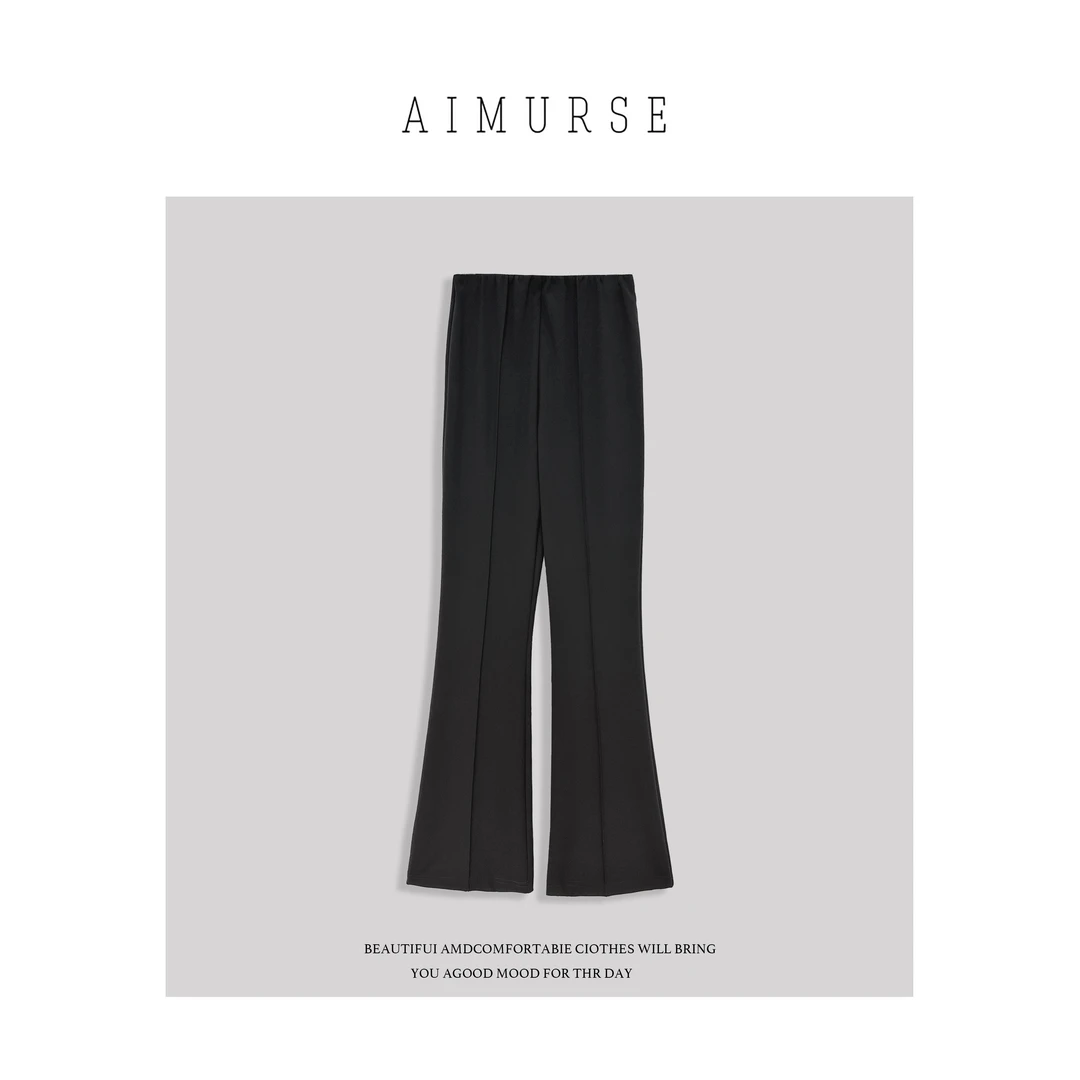 JinJin【腿精裤】小众设计师 女士中高腰休闲显瘦微喇裤 AM5673