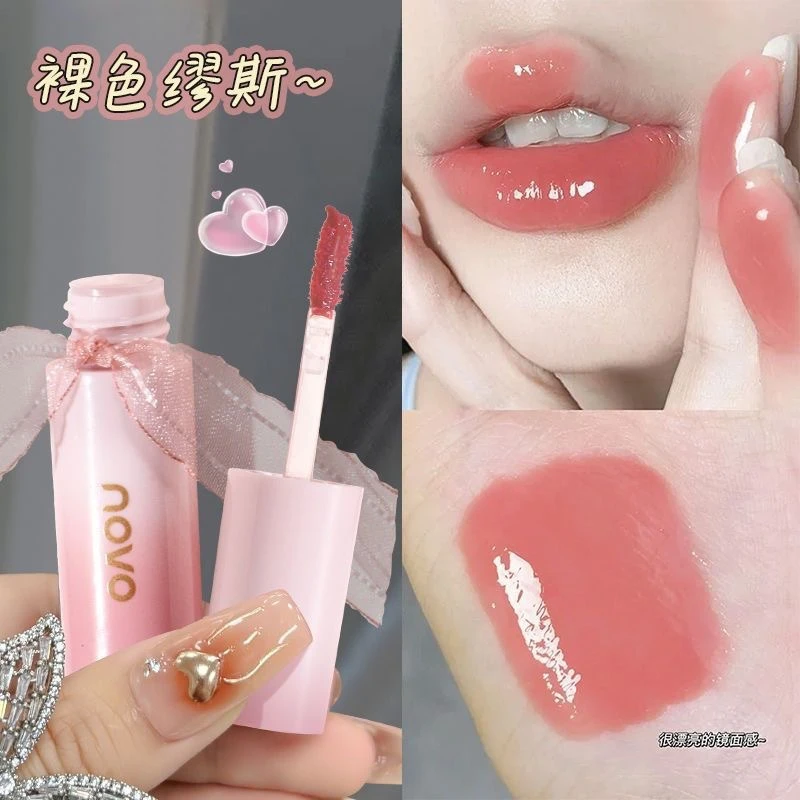 保湿NOVO水光亮彩丝带唇釉水光镜面玻璃唇蜜防水不易沾杯学生1