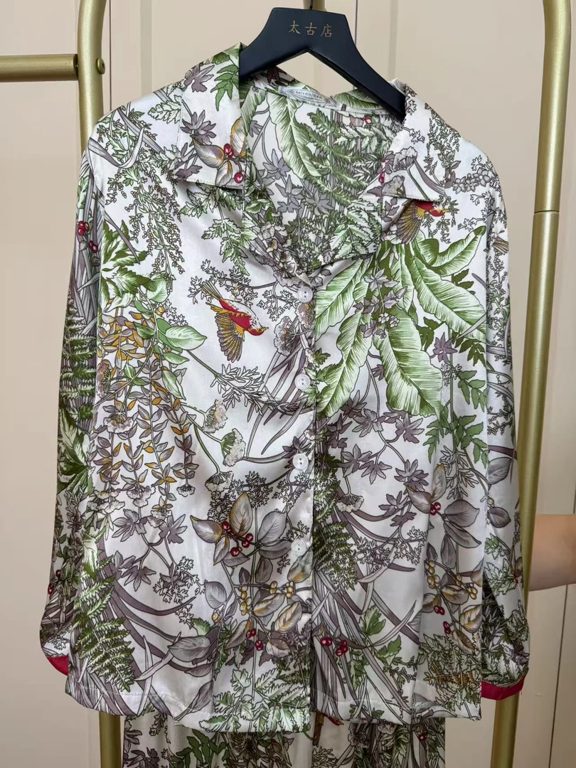 印花薄款长袖夏季气质长裤睡衣时尚春夏春季常规款