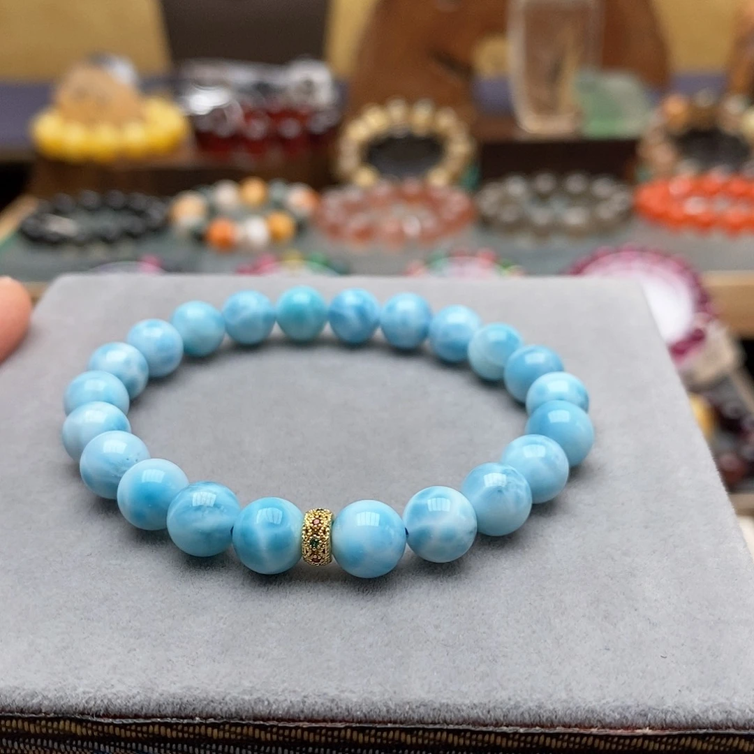 未镶嵌针钠钙石（海纹石）手链雪****呀