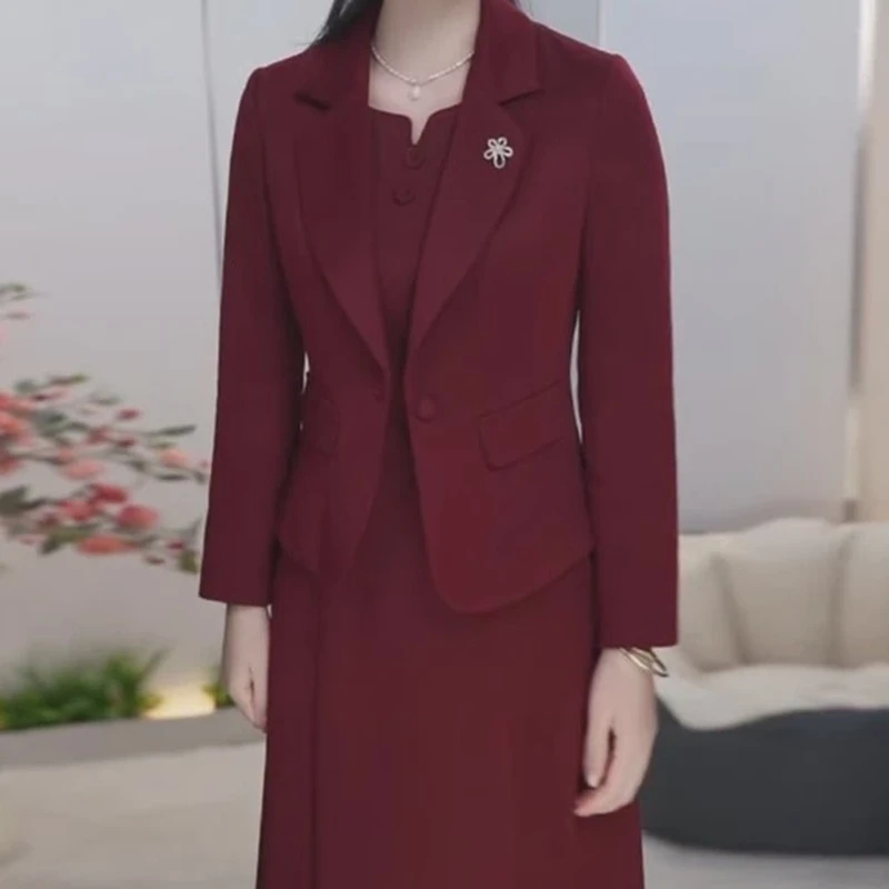 连衣裙2025新款女春秋十三行高级感款轻奢爆喜婆婆婚宴装妈两件套