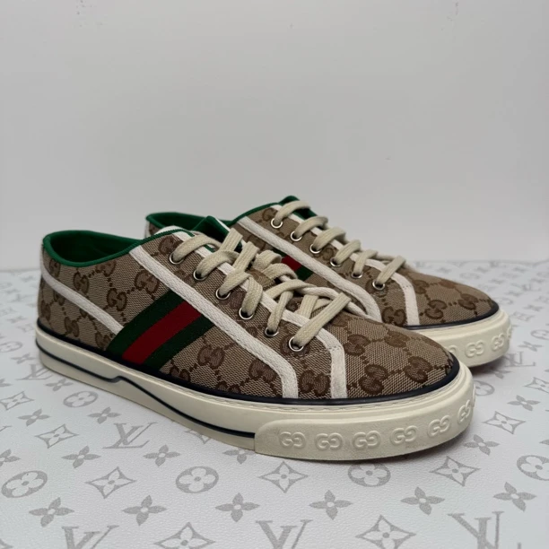 99新 GUCCI/古驰 1977系列男士经典印花休闲板鞋 42码