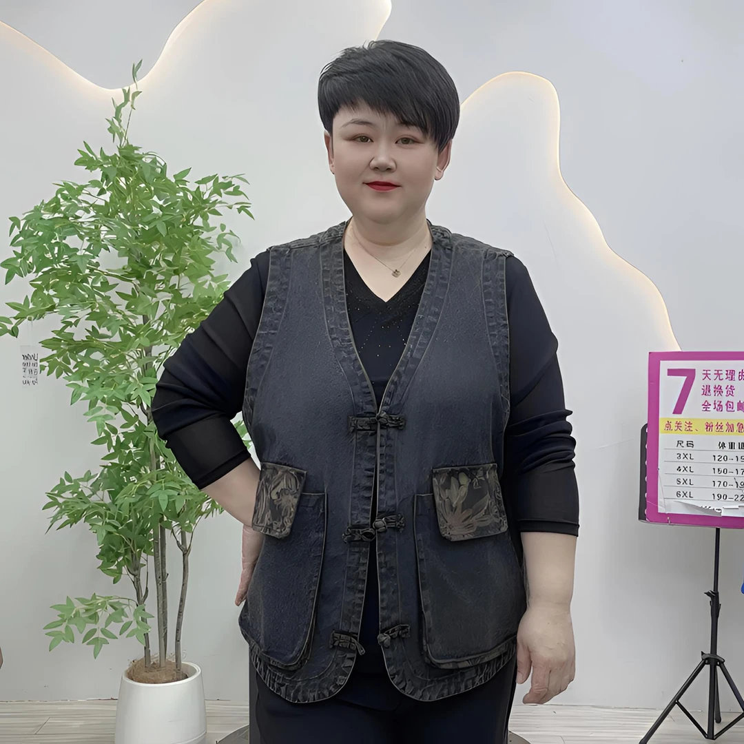 春季新款1261-1262牛仔大码女装刺绣时尚休闲复古宽松文艺水洗