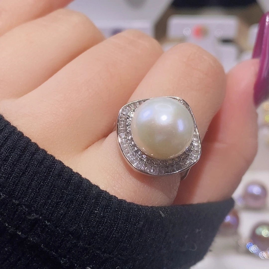 淡水珍珠戒指合金