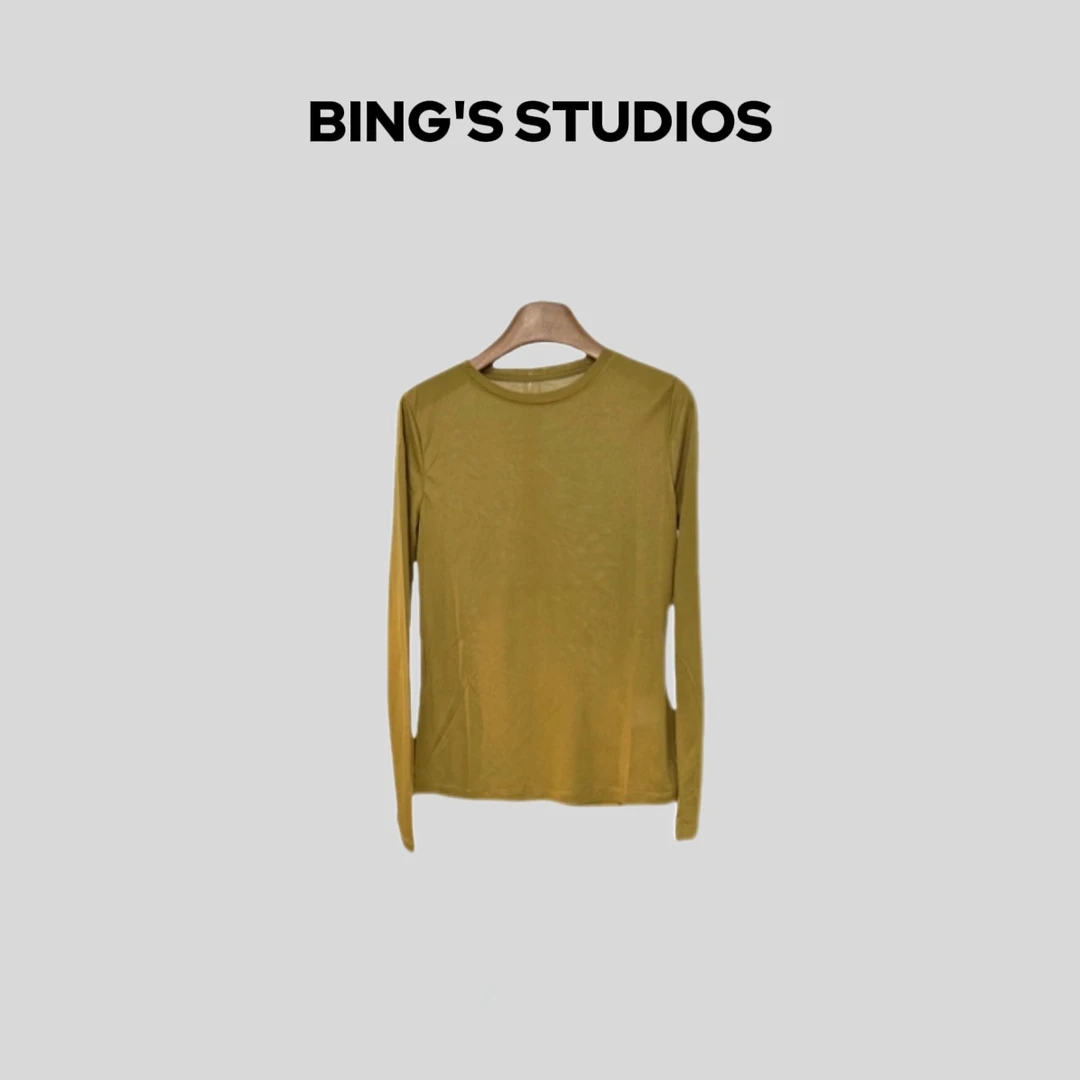 Bing Studios｜简约进口莱赛尔四季打底衫袖显瘦百搭1075
