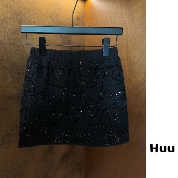 Huu珠片蕾丝 闪闪短裙62619