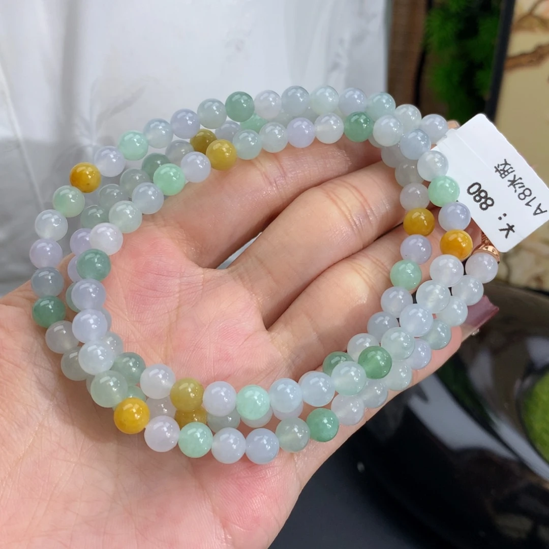 翡翠手链未镶嵌卡6冰胶多宝项链