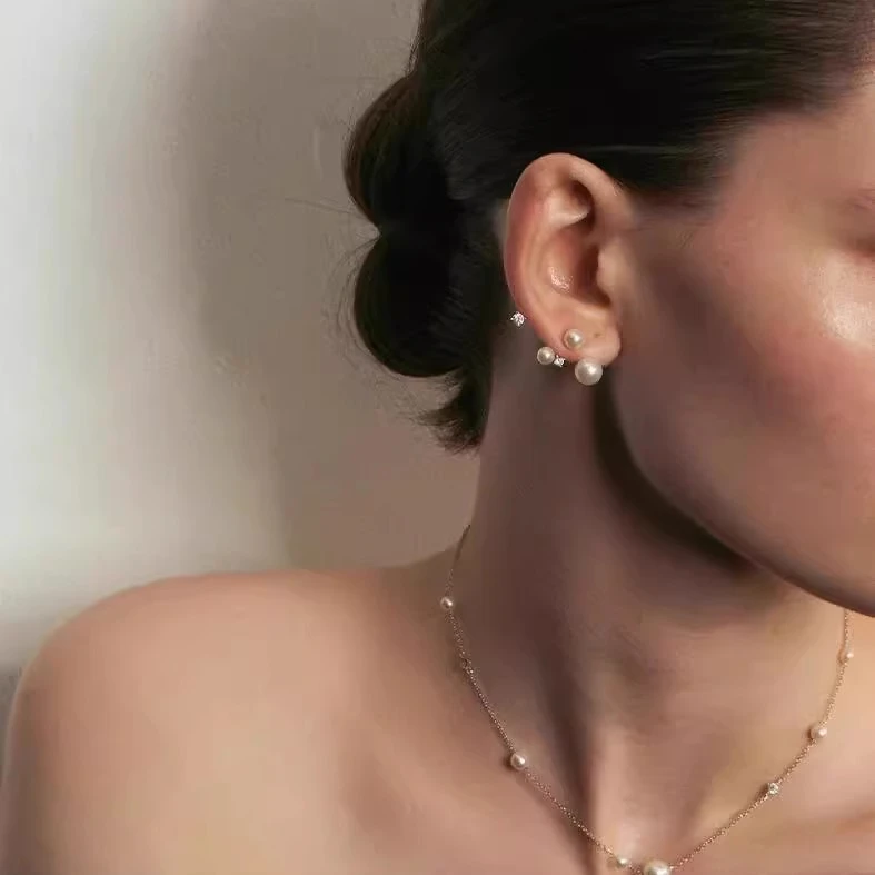 铜合金耳饰 灵动星点耳钉女款银色清冷耳环法式2025爆款波西