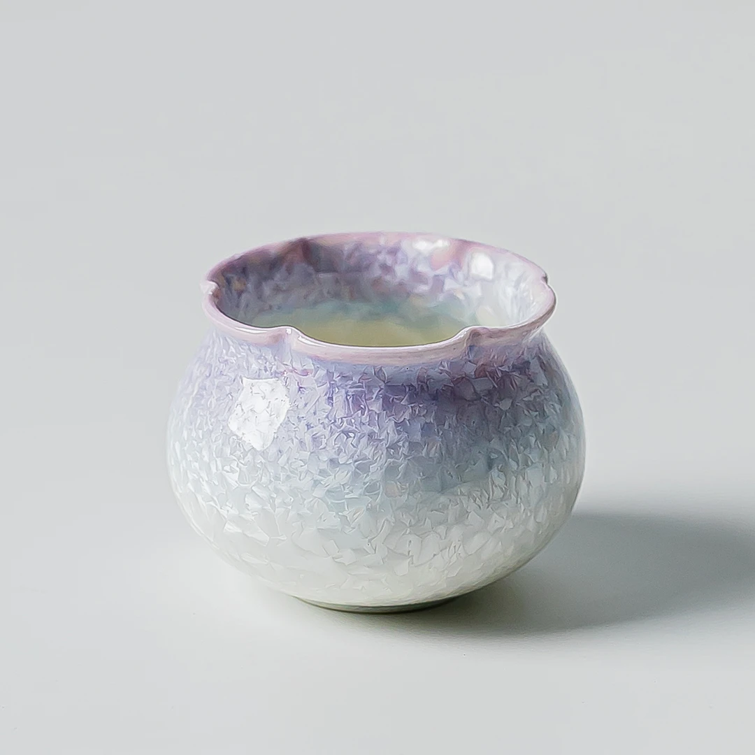 古晟  梦幻结晶釉渐变紫个人泡茶杯品茗杯