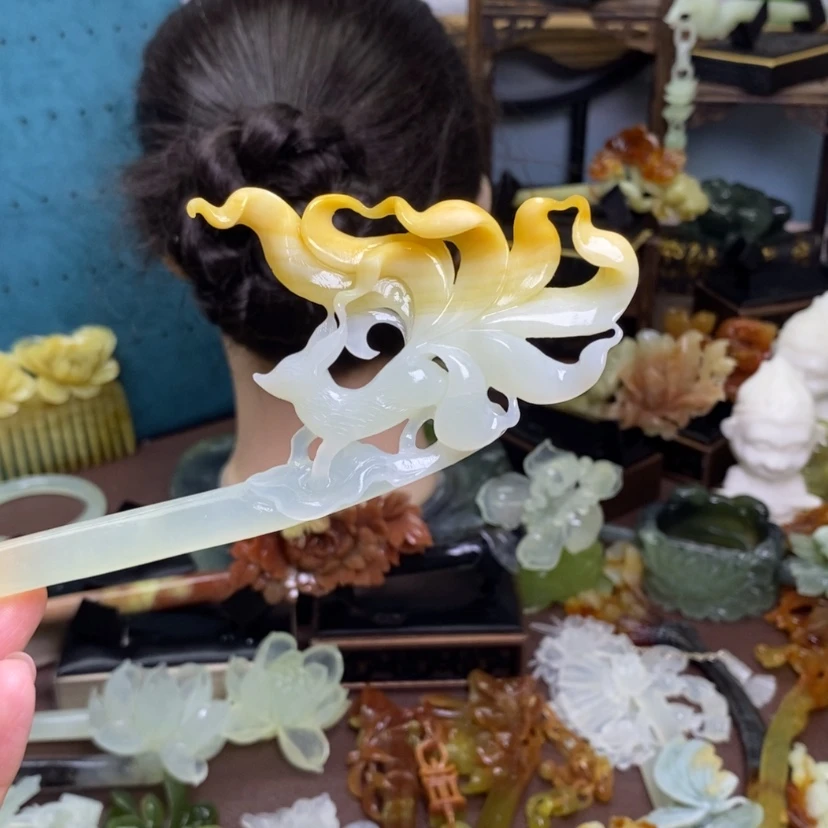 【闪购商品】岫玉发簪发簪盘发发簪未镶嵌?*舞