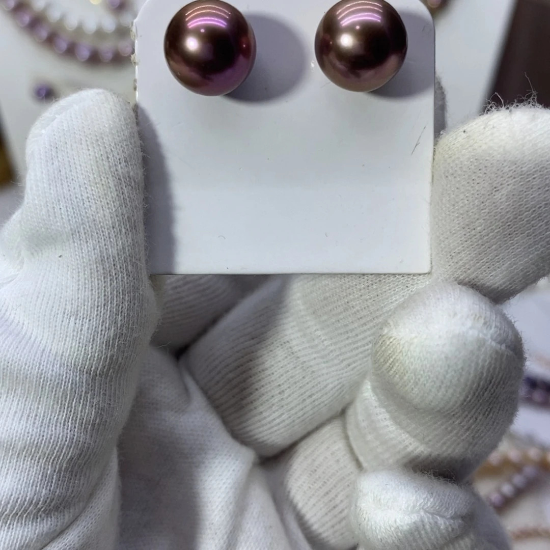 淡水珍珠耳饰银S925镶嵌赛****家