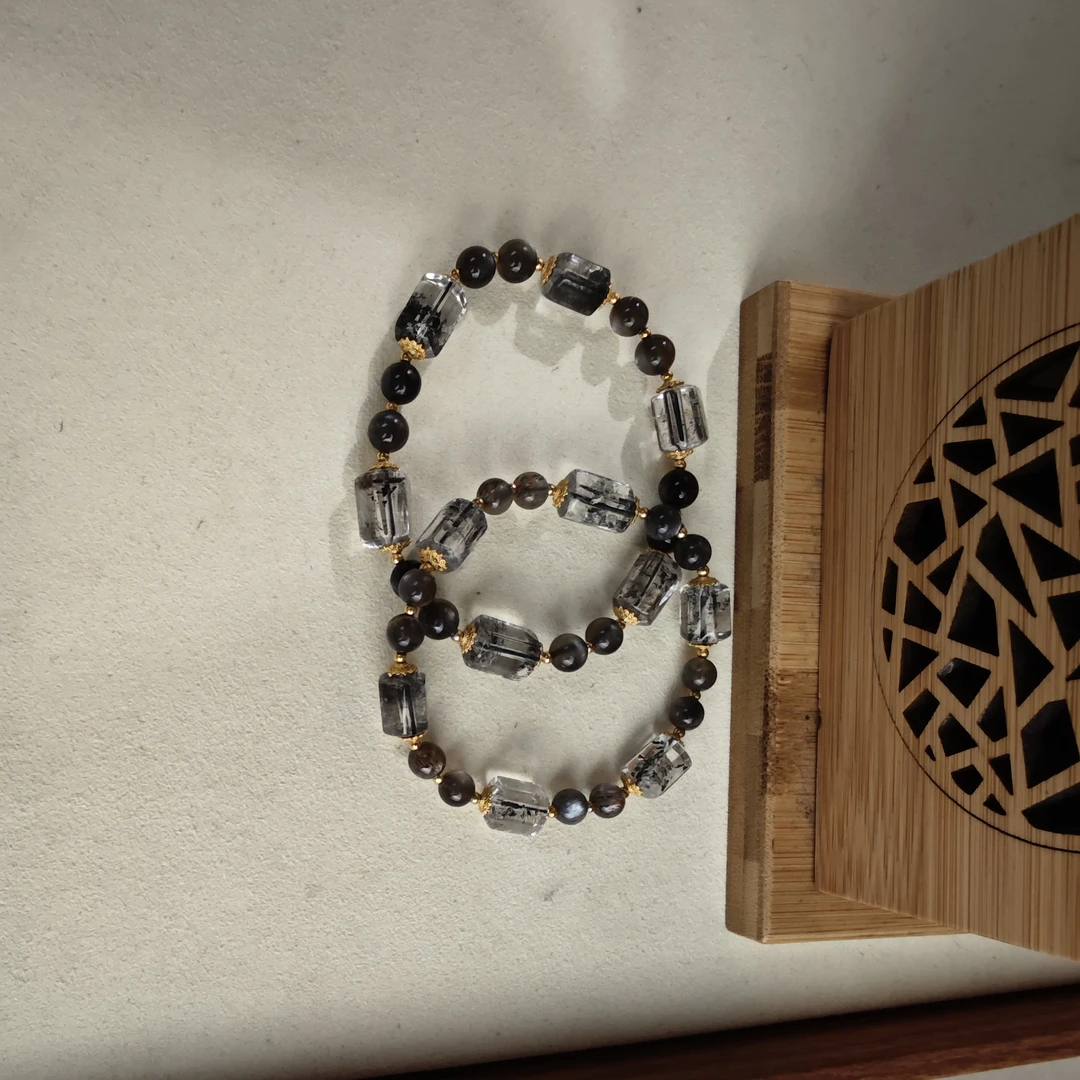 【小乔】闪灵黑骨干DIY手串（多样性发/发一条）C3-483