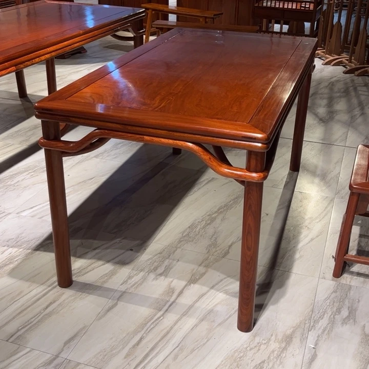 紫檀木类端景台用****1缅花长方桌两件套