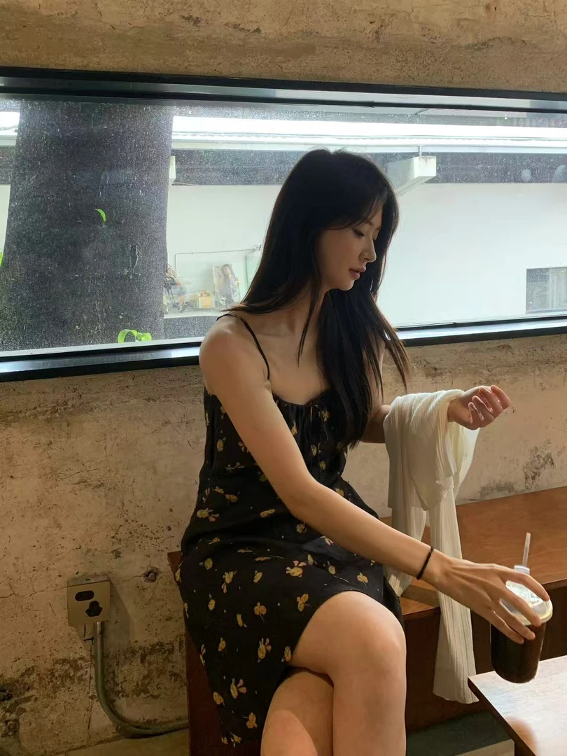 温柔瑶-Ersan#“100苎麻”海岛假日碎花裙#7550（裙长67cm 腰围76）