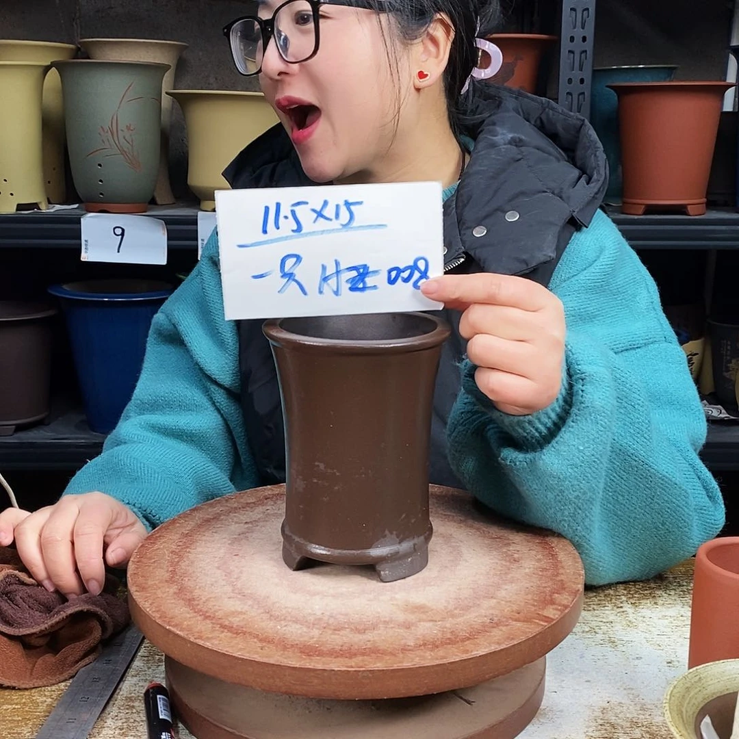 紫砂一只花盆货号HZ008