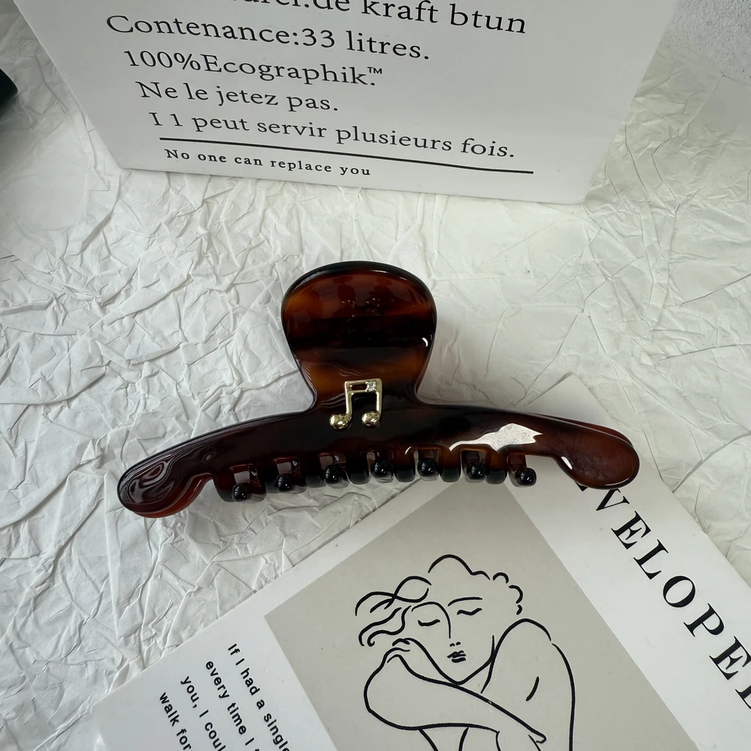 【杳饰】 E家音乐符鲨鱼夹小中大发量抓夹优雅百搭时尚气质简约